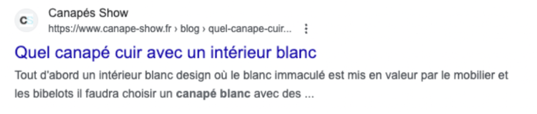 Resultat recherche google - marque Canapé Show - Avis vérifiés