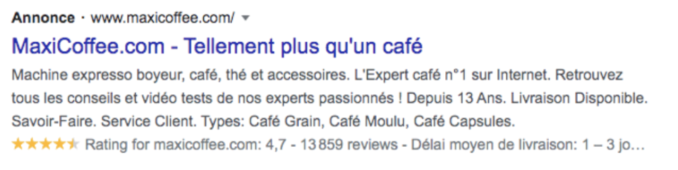 avis google - rich snippet - avis verifies