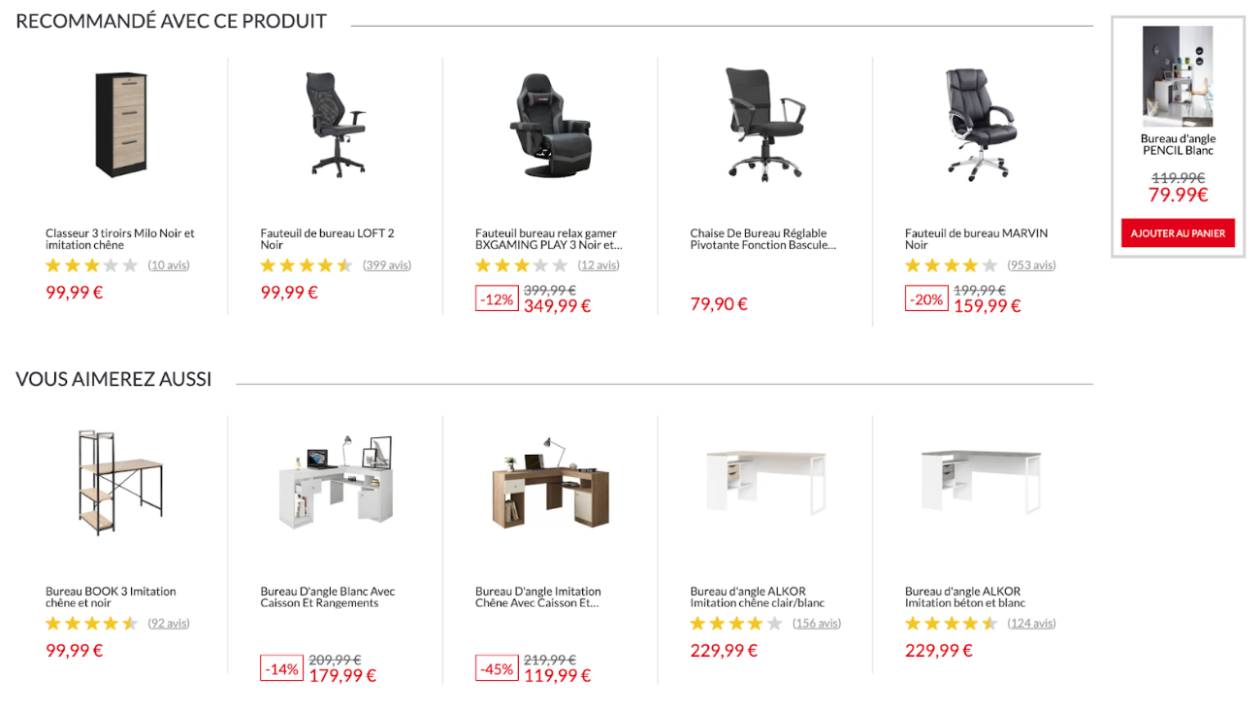 Upsell - Cross sell - rich snippets - avis clients