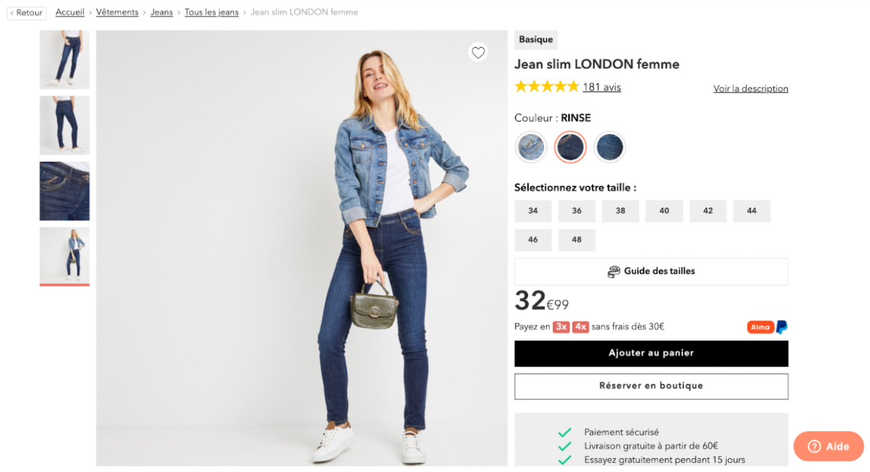 Vêtement porté - mise en avant produit