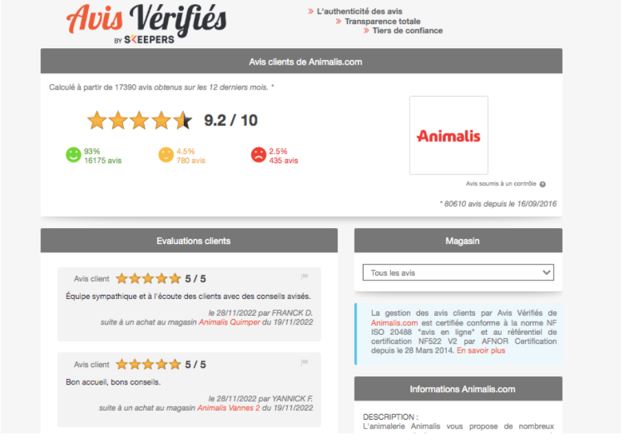 Apperçu de la plateforme Avis Vérifiés
