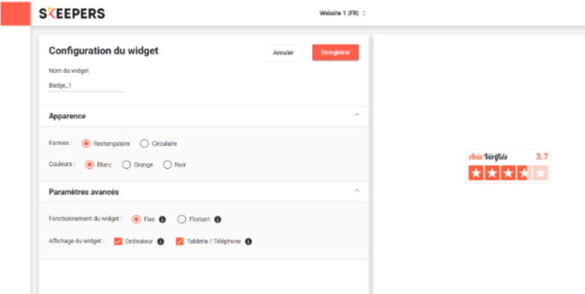 Widget Avis Vérifiés - Skeepers - Intégrer ses avis Google sur son site web