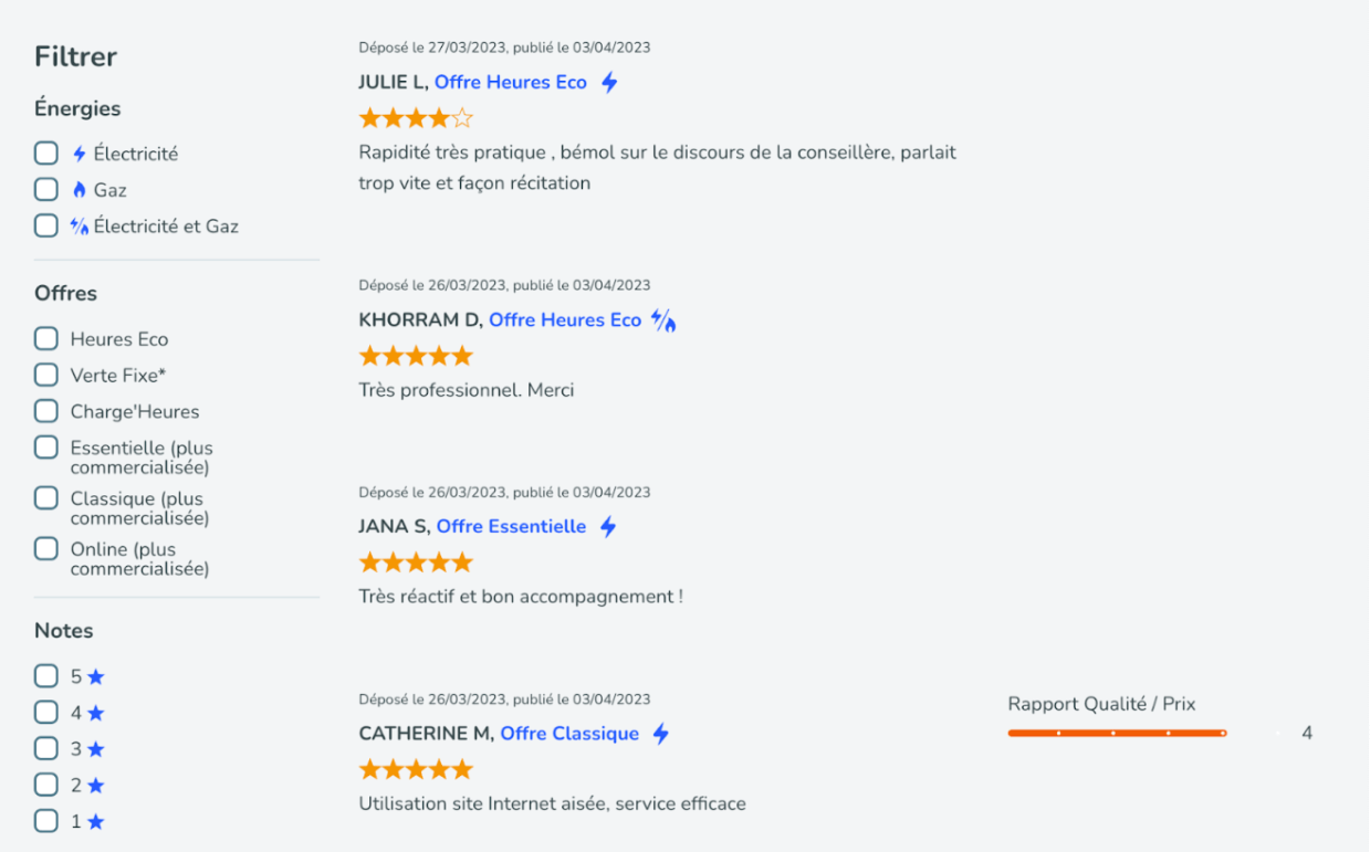 Suite page avis clients - total energies