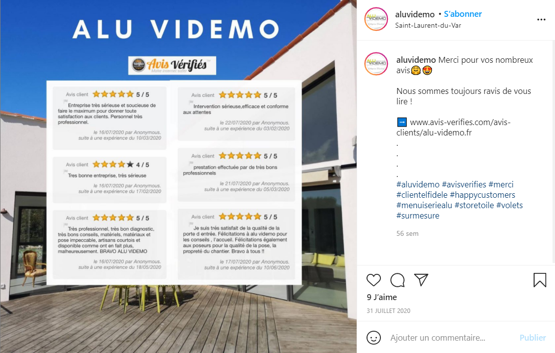 Aluvidemo avis verifies instagram