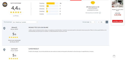 Avis client post-achat BUT et note NPS
