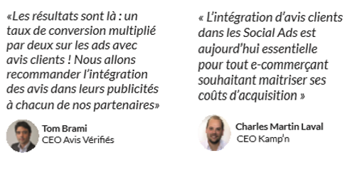 Avis sur les avis clients intégrés dynamiquement aux visuels de vos publicités Facebook