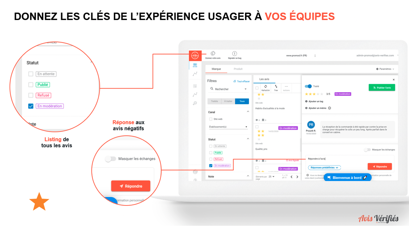 Plateforme Avis Vérifiés - gestion complete des avis clients