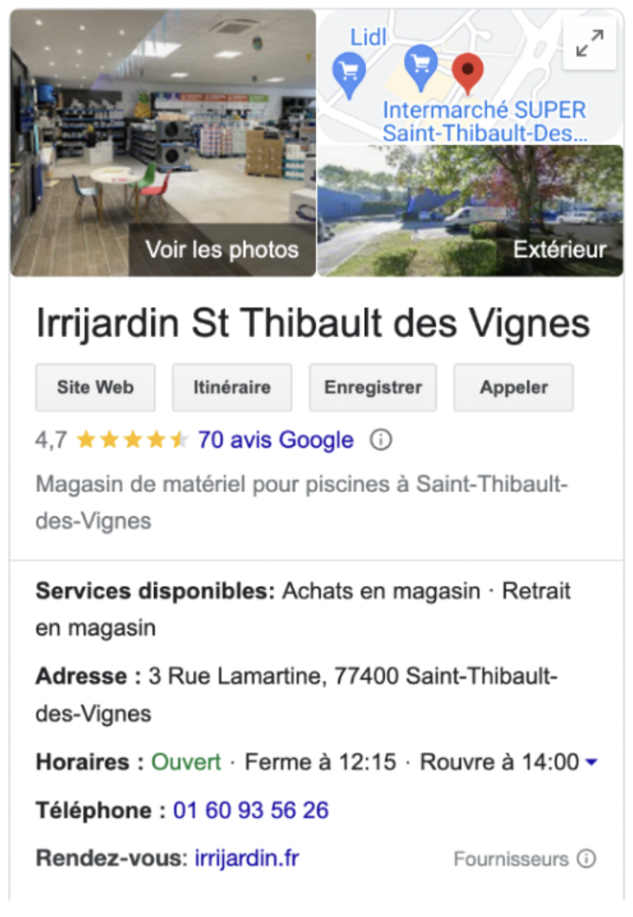 Irrijardin - Google Business Profile - e-reputation positive