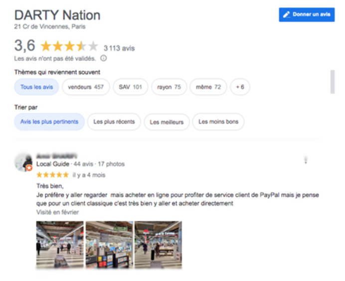 modifier avis google - page avis google - Darty Nation - Avis Vérifiés
