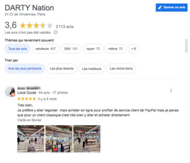 Avis Google - Darty Nation - Avis Vérifiés