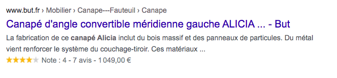 metadesciption avec étoiles e-réputation 