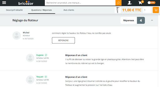 Modules Q&A clients Bricozor