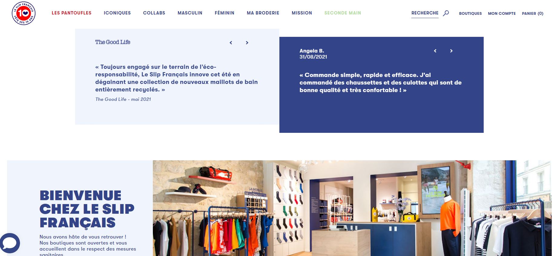 Page d'acceuil Le Slip Francais Avis clients