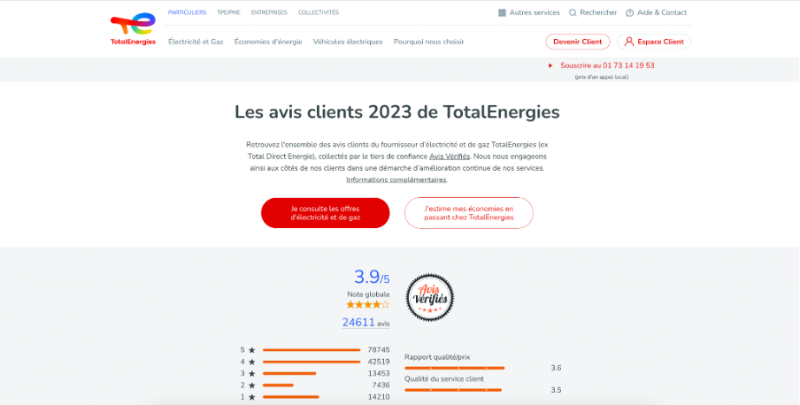 Les Avis Clients - Total Energie - avis vérifiés