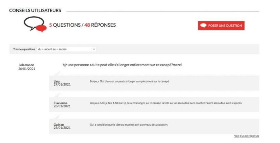 Question reponses clients