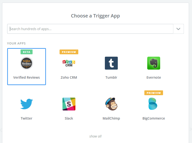 Zapier page