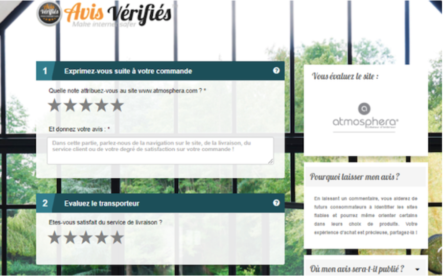 Apperçu de la plateforme d'avis clients Avis Vérifiés