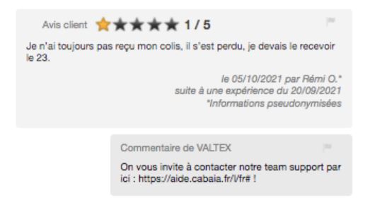 avis client negatif
