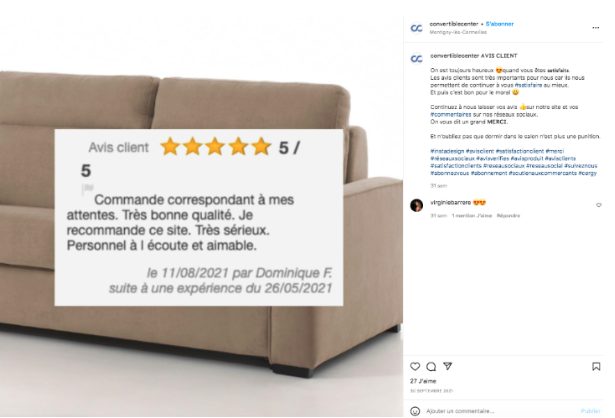 avis clients reseaux sociaux