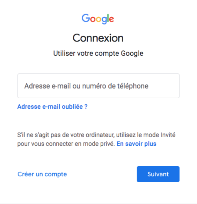 Page connexion Google - Avis vérifiés