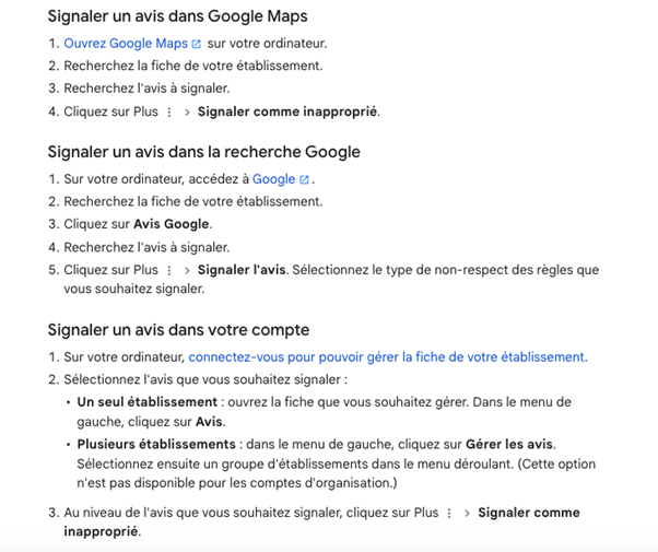 Comment supprimer un avis Google