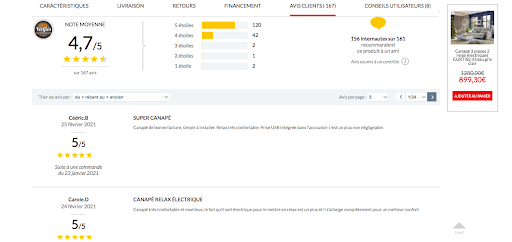 notes de l'expérience client
