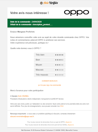 avis clients questionnaire